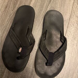 Black Rainbow Flip Flops